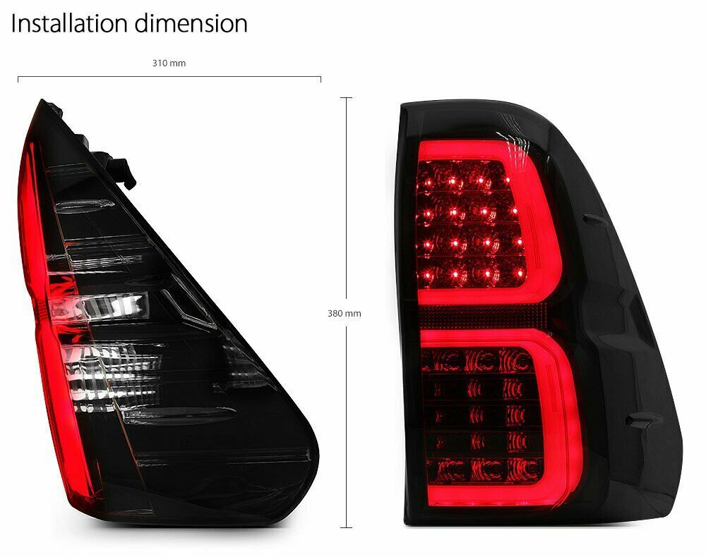 Stop LED Smoked Tail Lights for Toyota Hilux Vigo 2012-2015